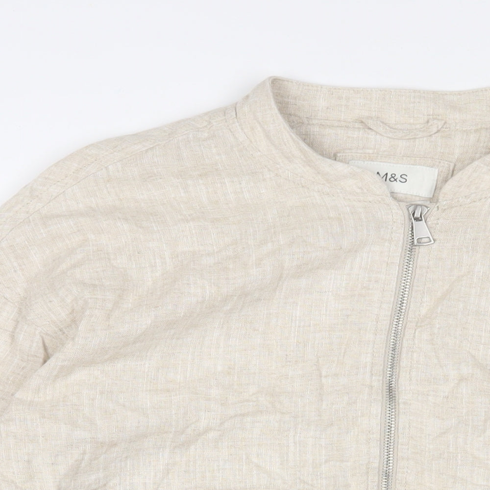 Marks and Spencer Womens Beige Jacket Size S Zip