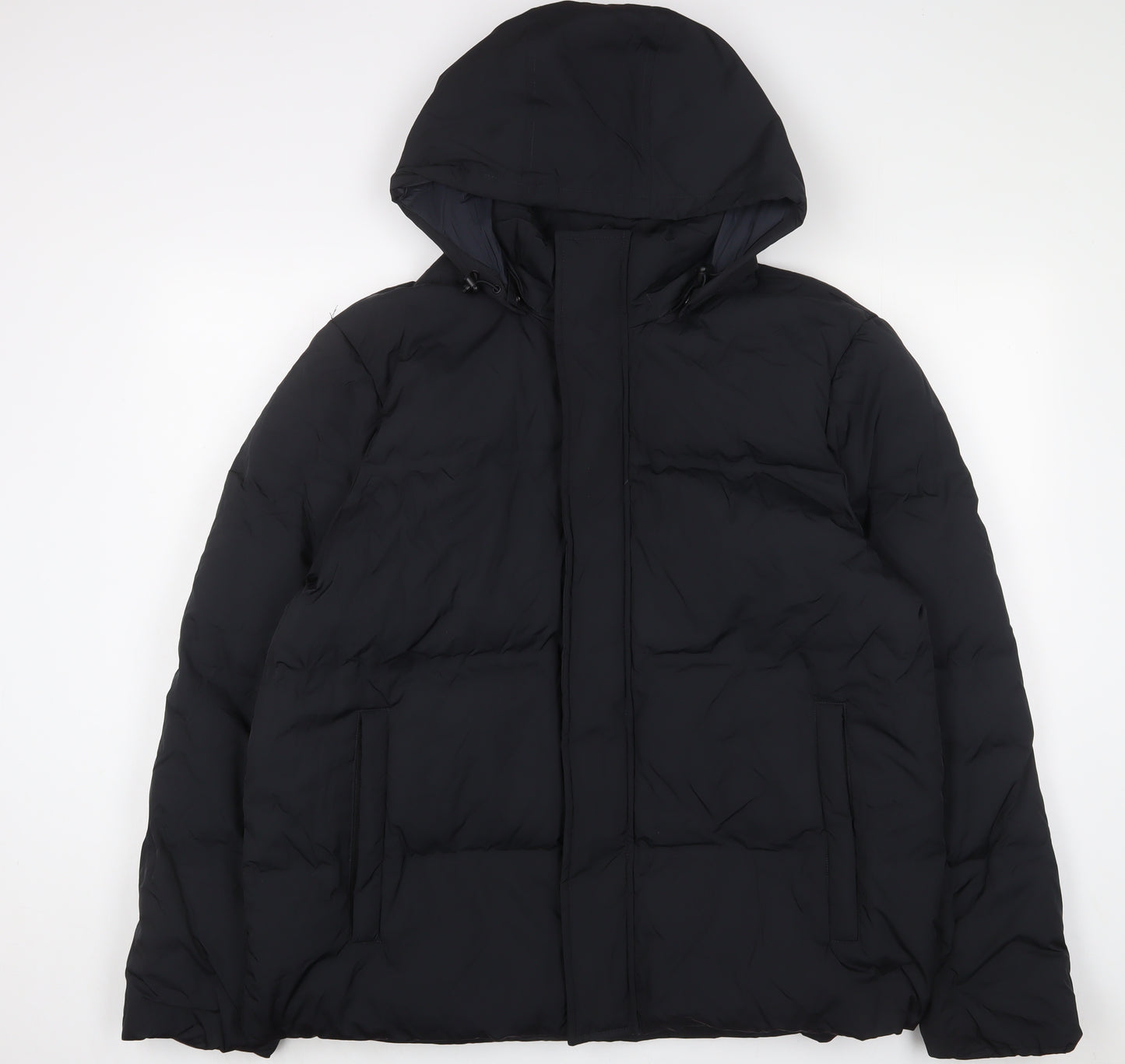 Marks and Spencer Mens Black Quilted Coat Size XL Zip