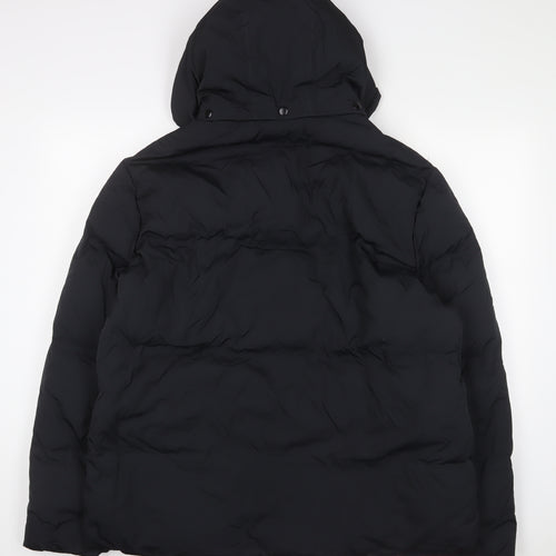 Marks and Spencer Mens Black Quilted Coat Size XL Zip