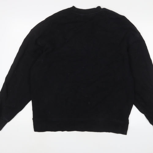 Topman Mens Black Cotton Pullover Sweatshirt Size L