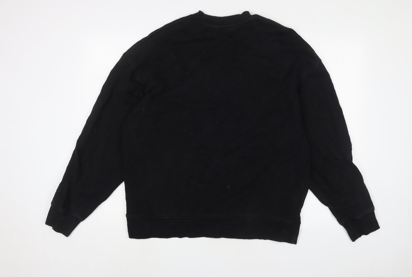 Topman Mens Black Cotton Pullover Sweatshirt Size L