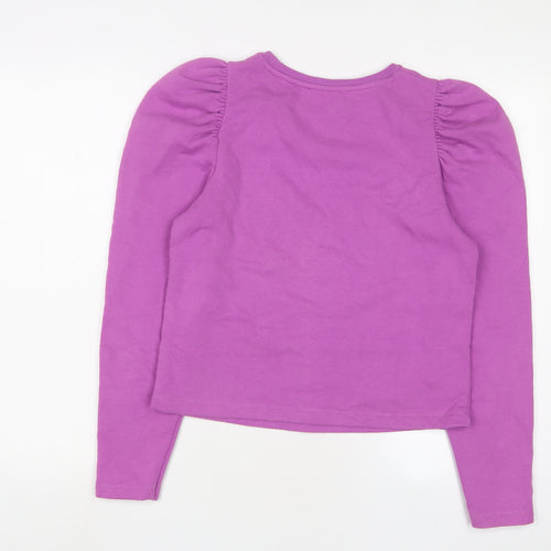 Zara Womens Purple Cotton Pullover Sweatshirt Size M Pullover