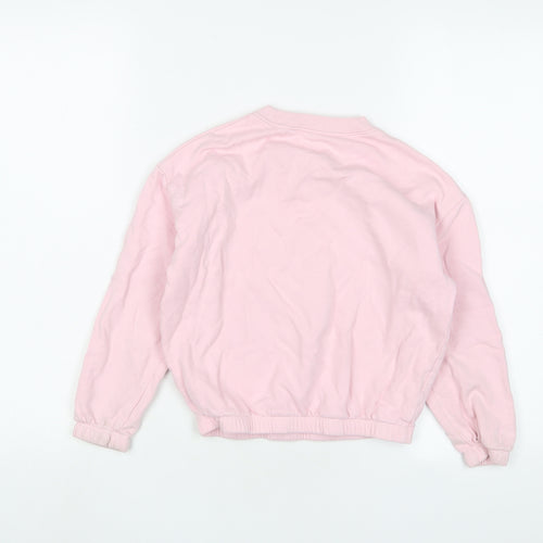 John Lewis Girls Pink Cotton Pullover Sweatshirt Size 8 Years Pullover