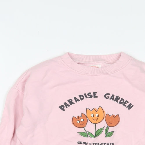 John Lewis Girls Pink Cotton Pullover Sweatshirt Size 8 Years Pullover
