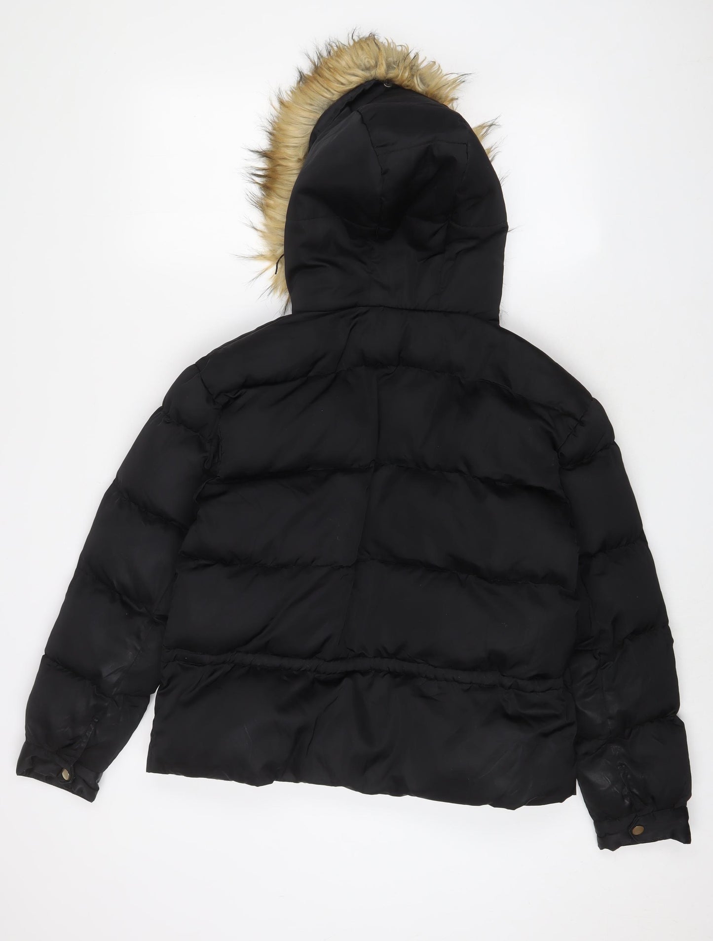 Boohoo Womens Black Parka Coat Size 6 Zip