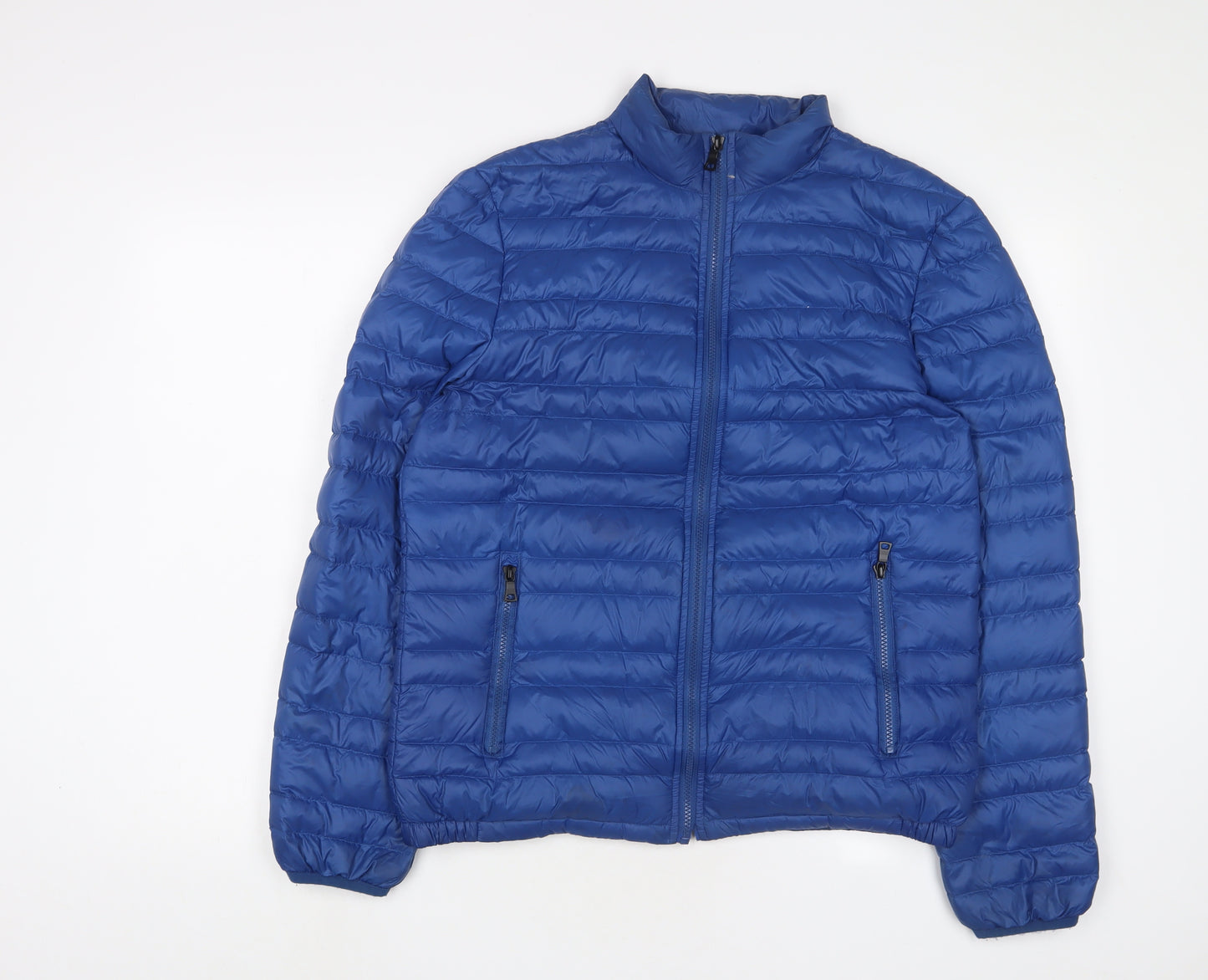 Marks and Spencer Mens Blue Puffer Jacket Jacket Size S Zip