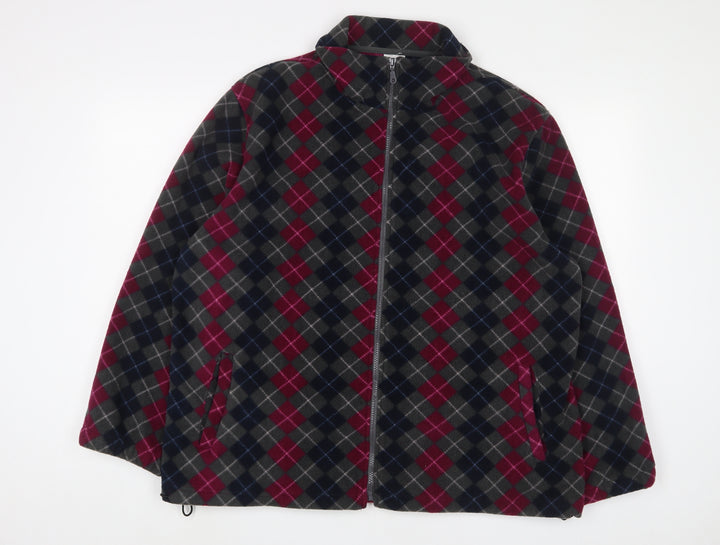 Damart Womens Multicoloured Argyle/Diamond Jacket Size 18 Zip