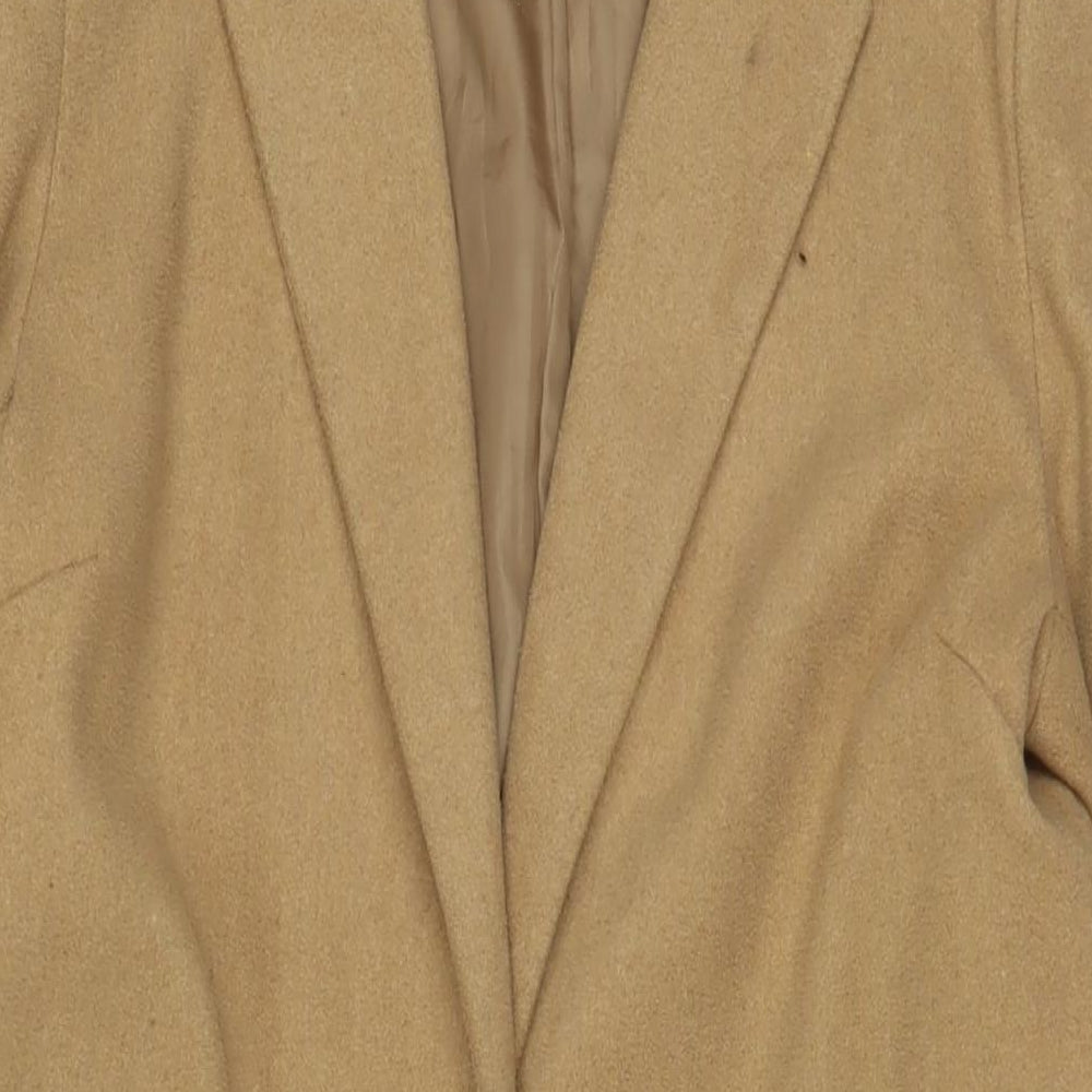 New Look Womens Beige Overcoat Coat Size 12 Button