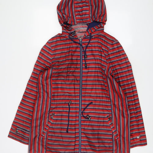 NEXT Womens Red Striped Jacket Size 14 Zip