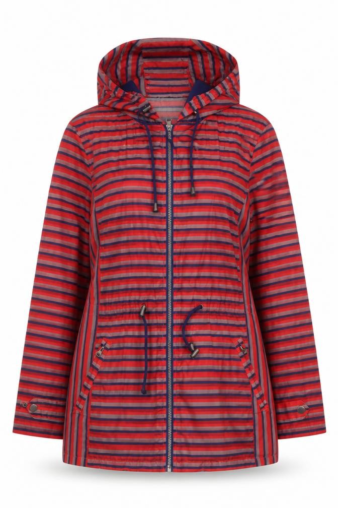 Next Womens Red Striped Jacket Size 14 Zip