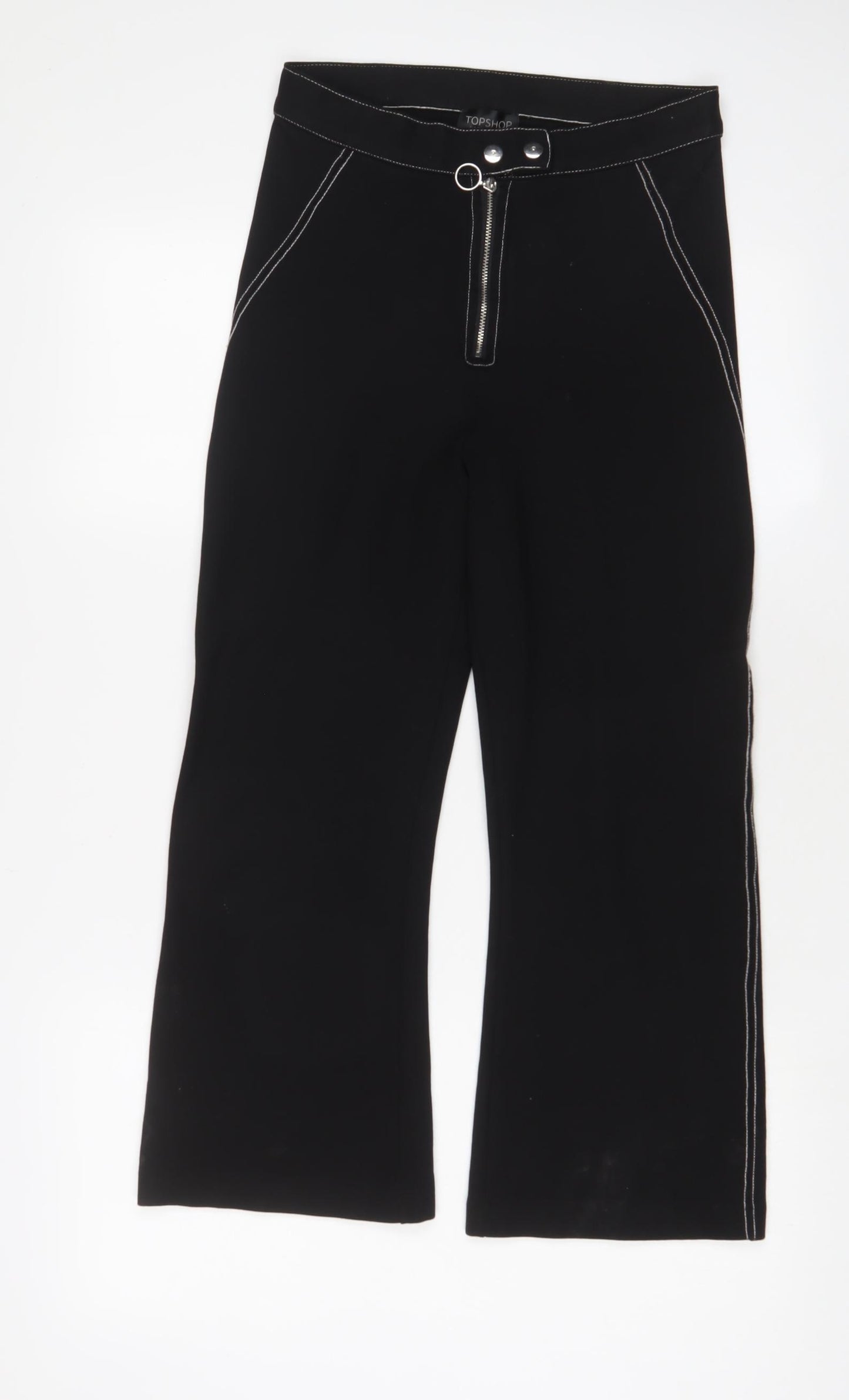 New Look Womens Black Polyamide Trousers Size 8 L20 in Regular Zip