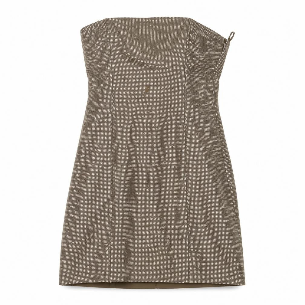 zarq Womens Brown Polyester A-Line Size S Off the Shoulder Zip - Jewels