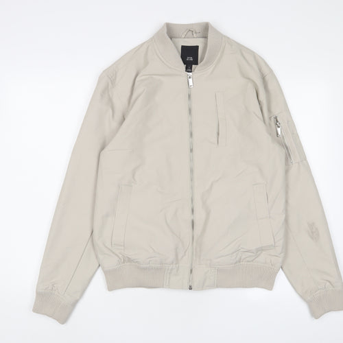 River Island Mens Beige Jacket Size M Zip