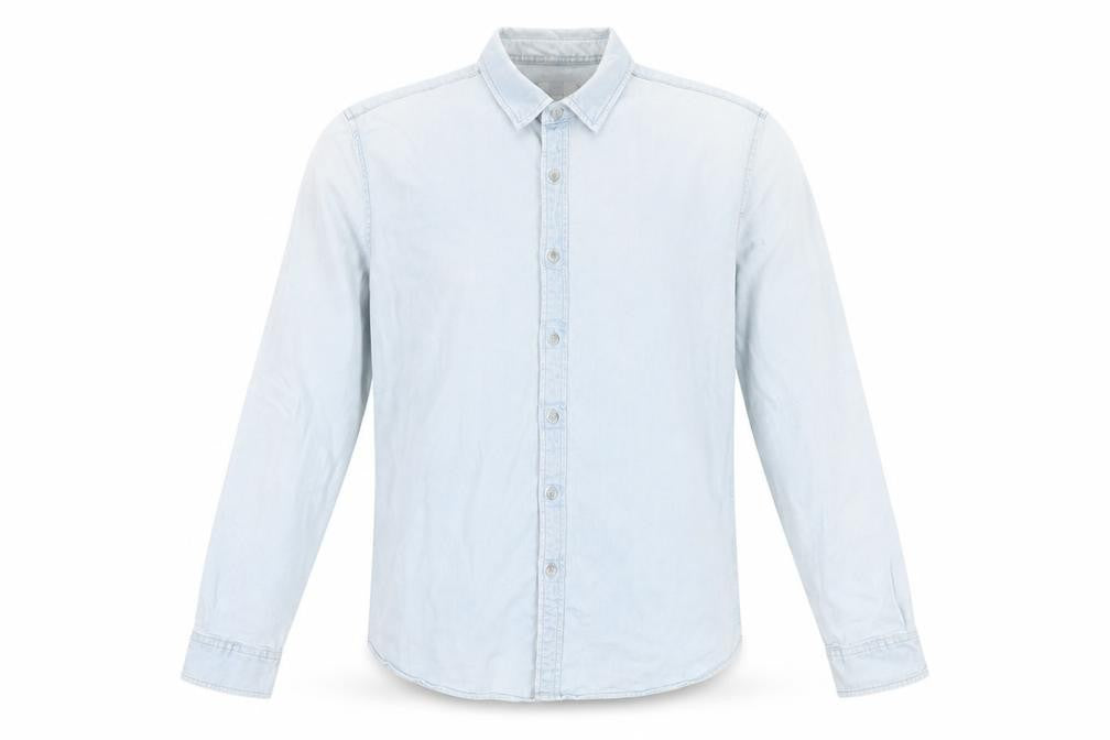 Topman Mens Blue Cotton Button-Up Size L Collared Button