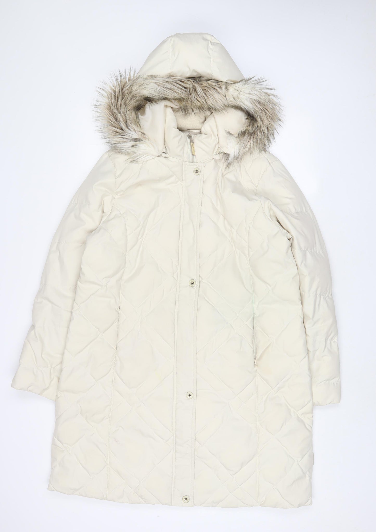 Per Una Womens Beige Parka Coat Size 12 Zip