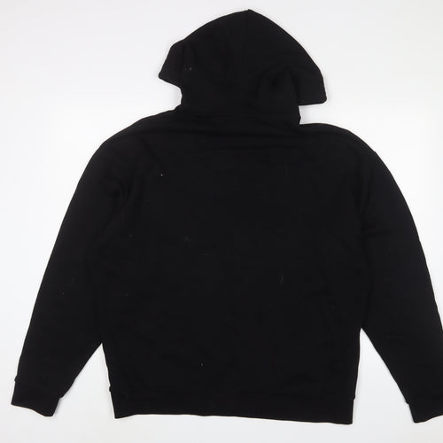 ASOS Mens Black Cotton Pullover Hoodie Size L