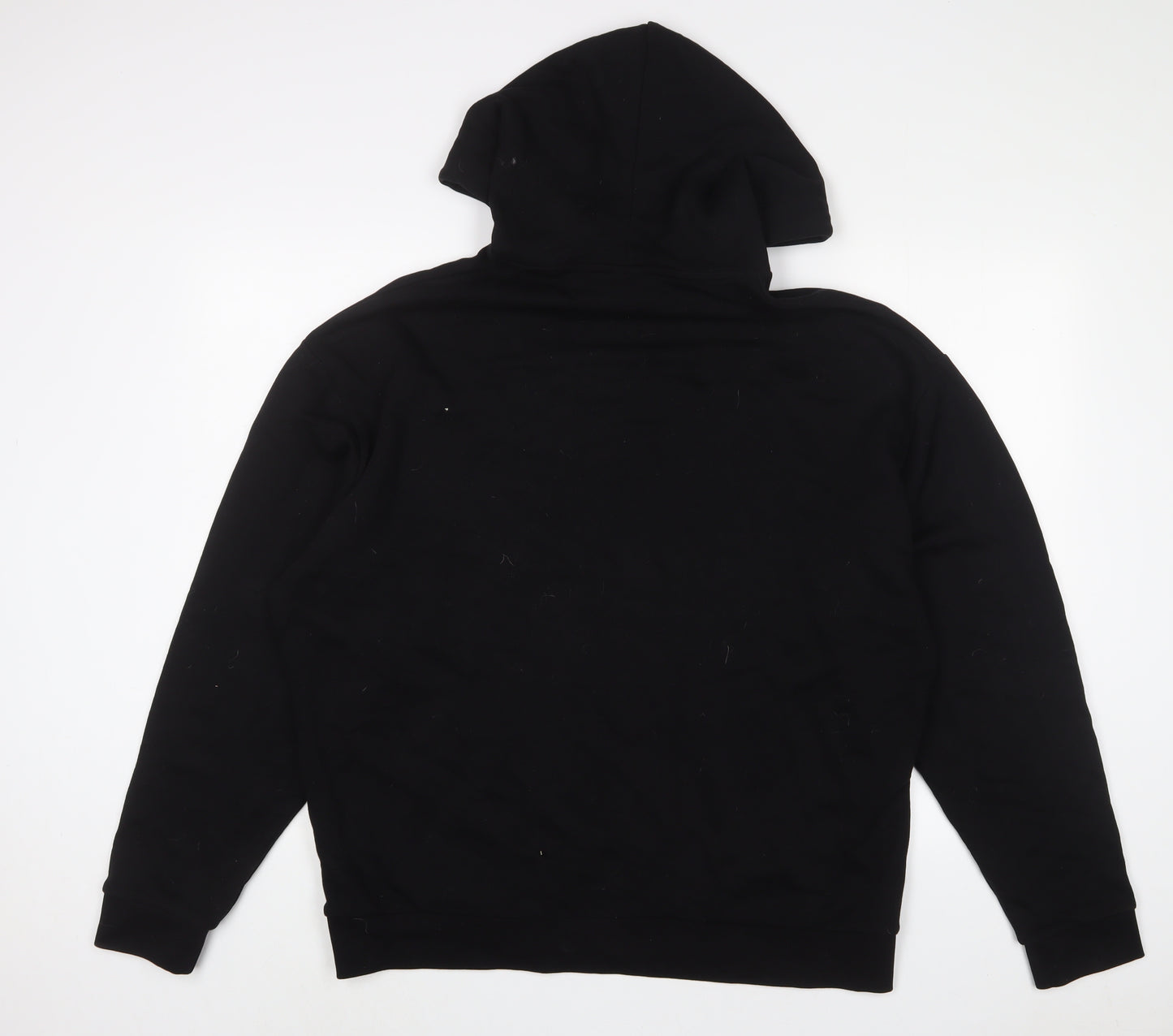 ASOS Mens Black Cotton Pullover Hoodie Size L