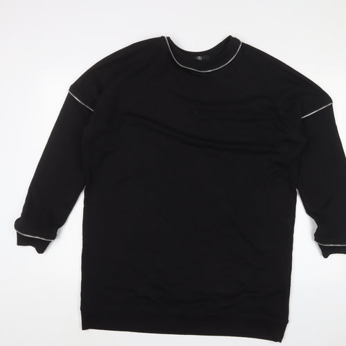 Missguided Womens Black Cotton Pullover Sweatshirt Size 10 Pullover