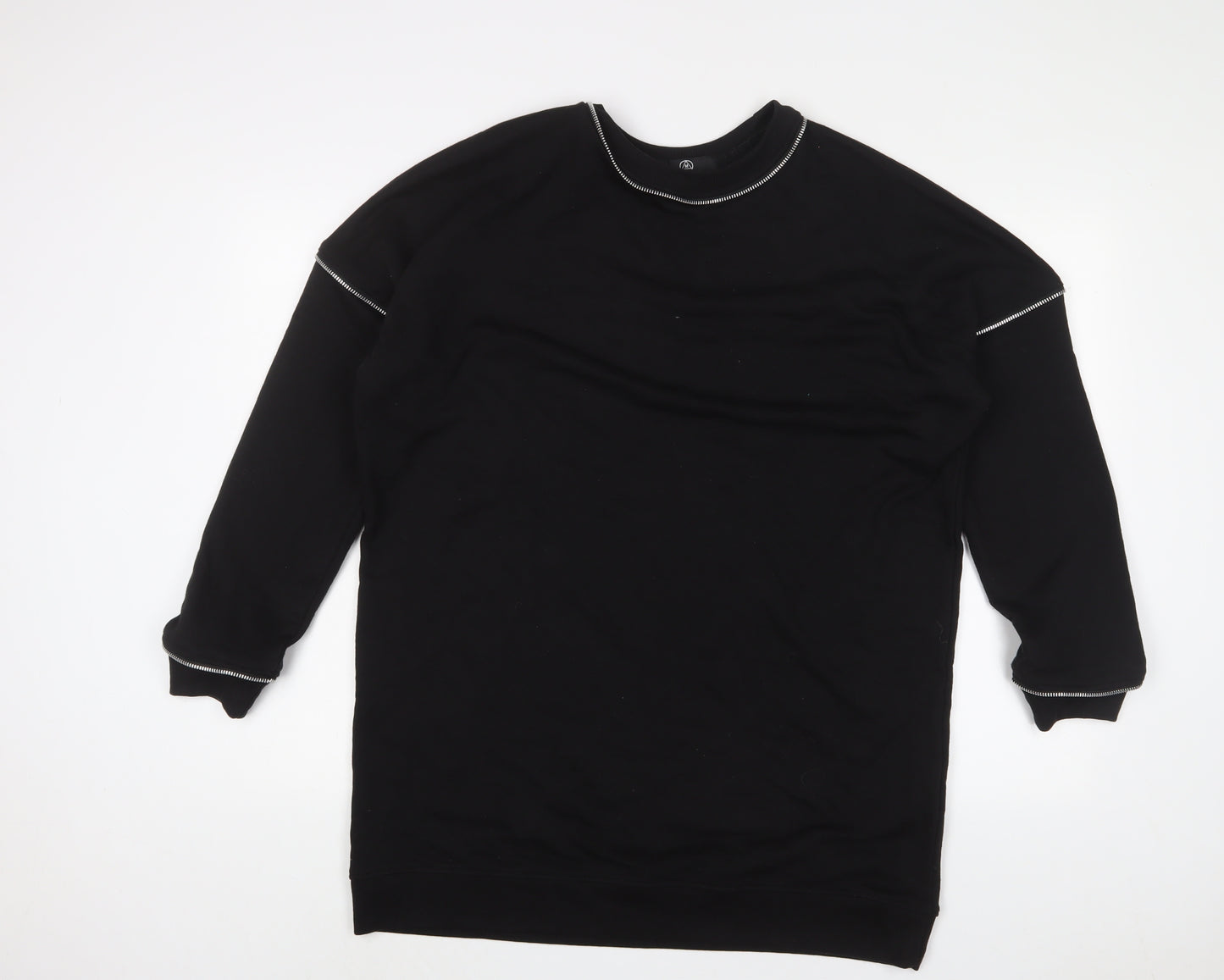 Missguided Womens Black Cotton Pullover Sweatshirt Size 10 Pullover