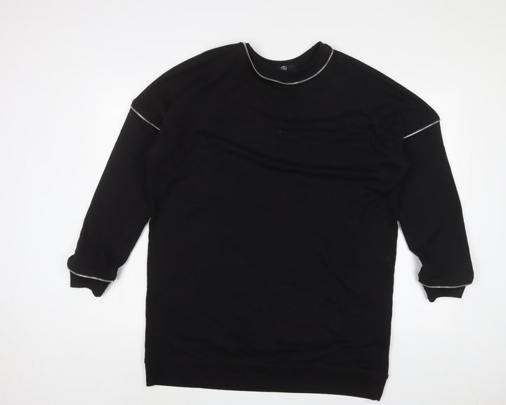 Missguided Womens Black Cotton Pullover Sweatshirt Size 10 Pullover