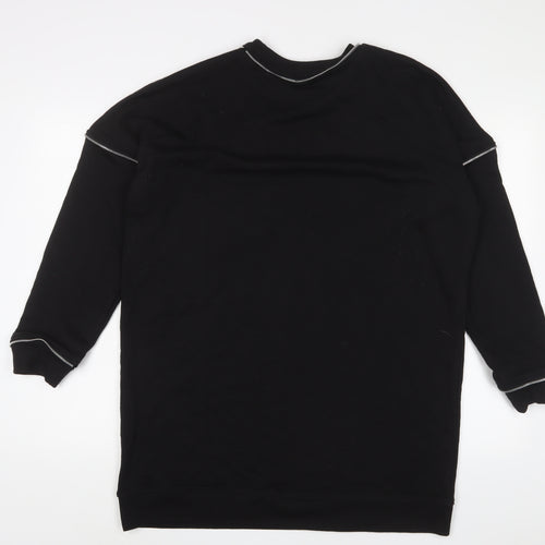 Missguided Womens Black Cotton Pullover Sweatshirt Size 10 Pullover