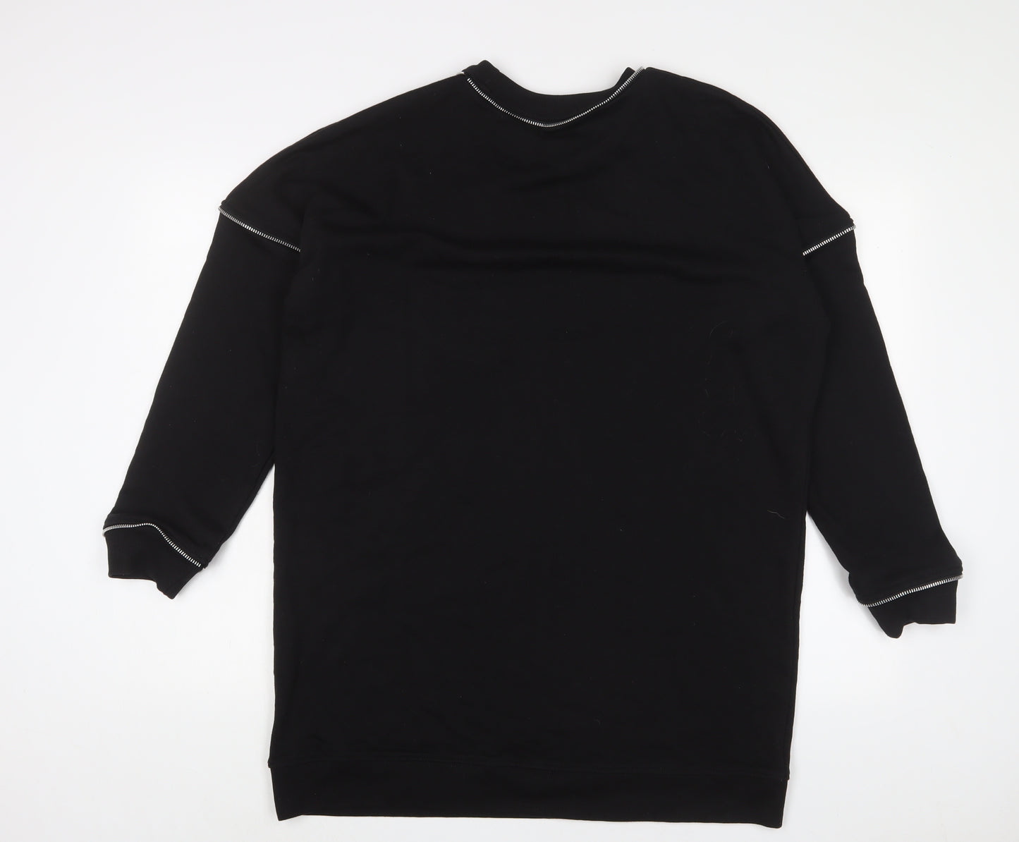 Missguided Womens Black Cotton Pullover Sweatshirt Size 10 Pullover