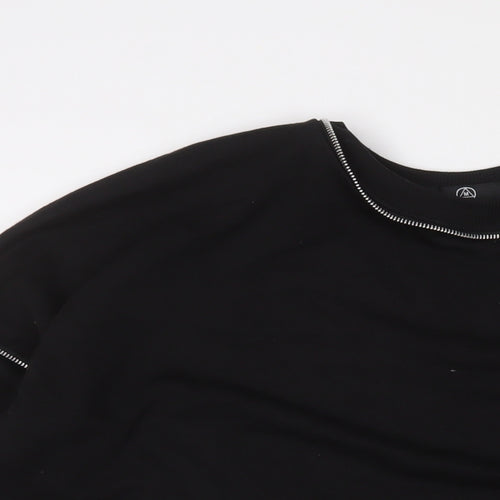 Missguided Womens Black Cotton Pullover Sweatshirt Size 10 Pullover