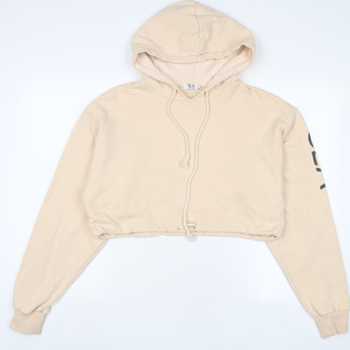 SLA Womens Beige Cotton Pullover Hoodie Size S Pullover
