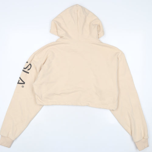 SLA Womens Beige Cotton Pullover Hoodie Size S Pullover