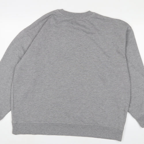 Topman Mens Grey Cotton Pullover Sweatshirt Size XL - Logo, Embroidered