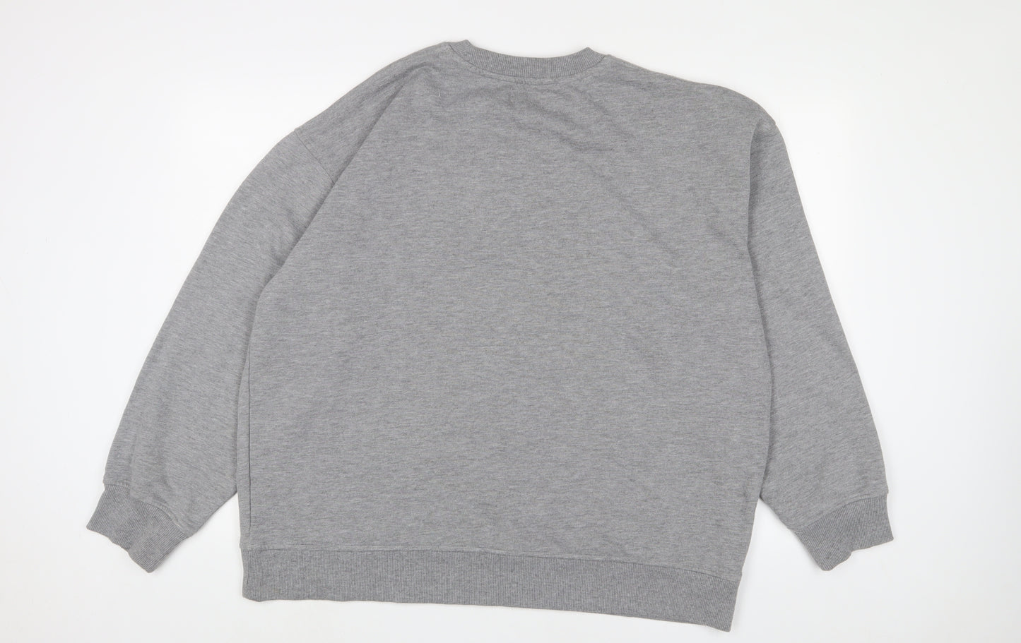 Topman Mens Grey Cotton Pullover Sweatshirt Size XL - Logo, Embroidered