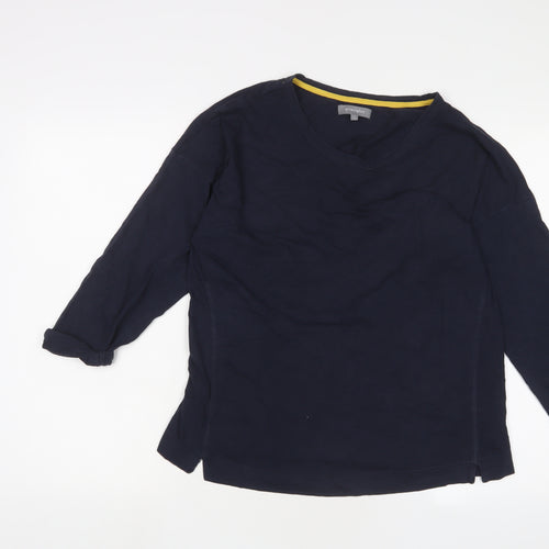 Principles Womens Blue Cotton Basic T-Shirt Size 16 Boat Neck