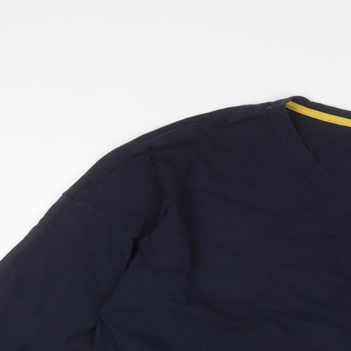 Principles Womens Blue Cotton Basic T-Shirt Size 16 Boat Neck