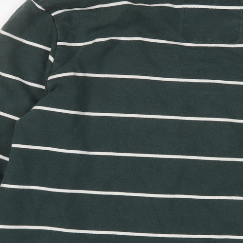 NEXT Mens Green Striped Cotton Pullover Sweatshirt Size L
