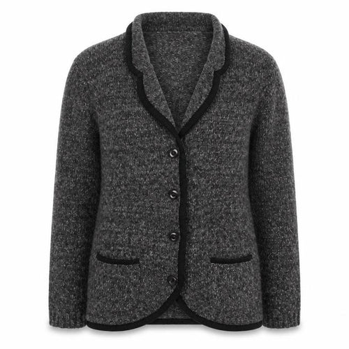 Damart Womens Grey V-Neck Cotton Cardigan Jumper Size 14