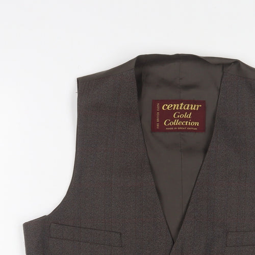 Centaur Gold Collection Mens Brown Polyester Jacket Suit Waistcoat Size 38 Regular