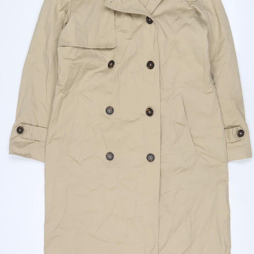 Marks and Spencer Womens Beige Overcoat Coat Size 12 Button