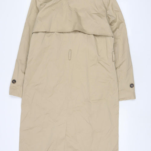 Marks and Spencer Womens Beige Overcoat Coat Size 12 Button