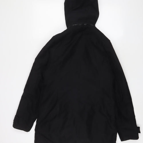 Etam Womens Black Parka Coat Size 8 Zip