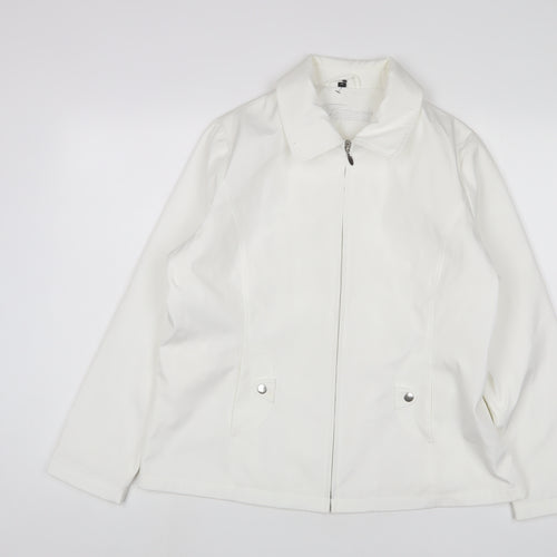Finesse Womens White Jacket Size 14 Zip