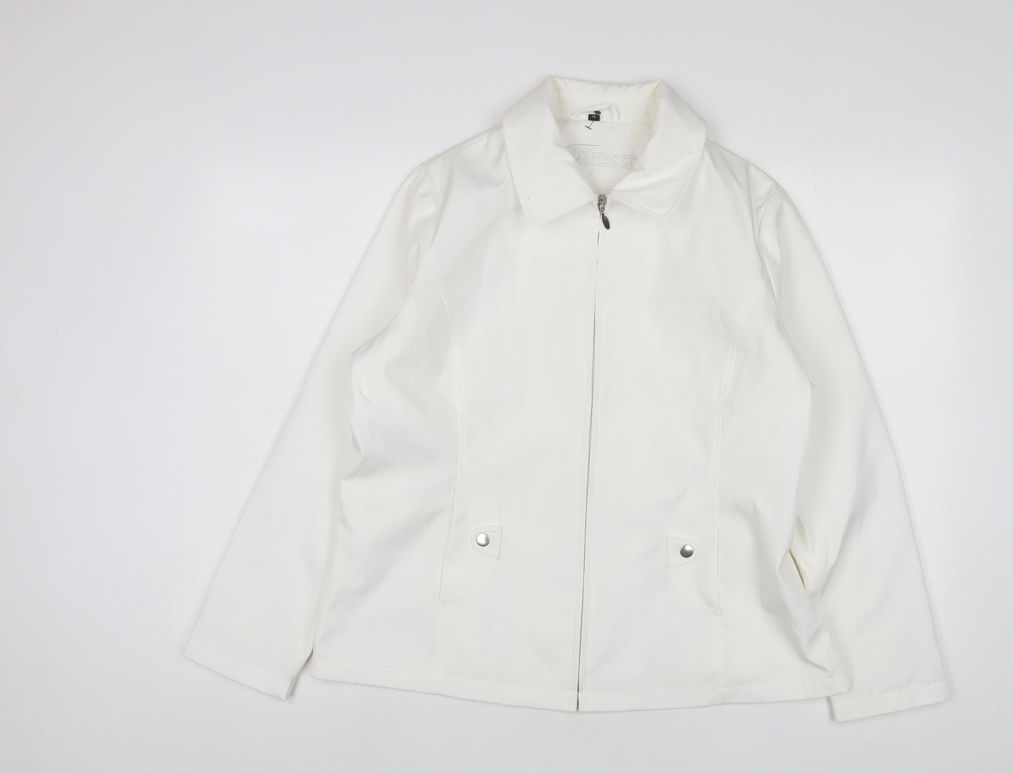 Finesse Womens White Jacket Size 14 Zip