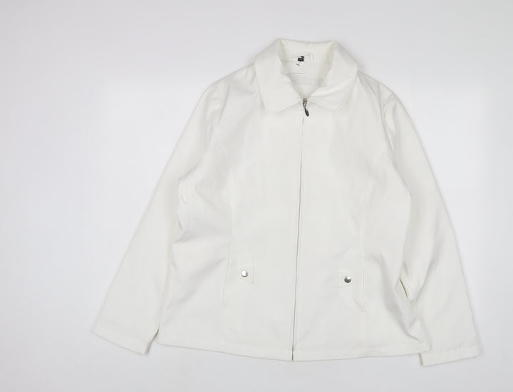 Finesse Womens White Jacket Size 14 Zip