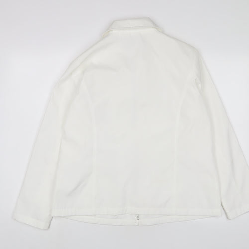 Finesse Womens White Jacket Size 14 Zip