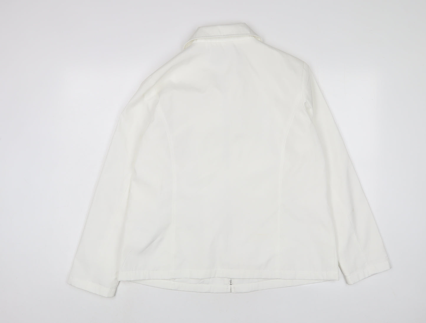 Finesse Womens White Jacket Size 14 Zip