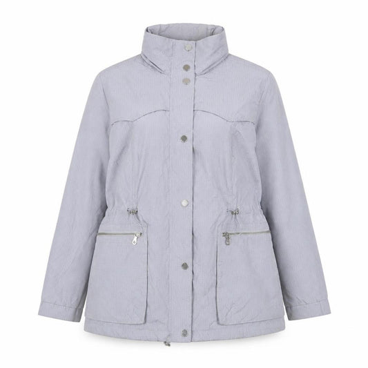 Front view of Marks & Spencer women’s blue jacket, size UK 18, zip