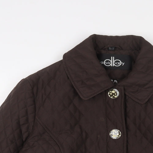 David Barry Womens Brown Jacket Size 14 Snap - Belted