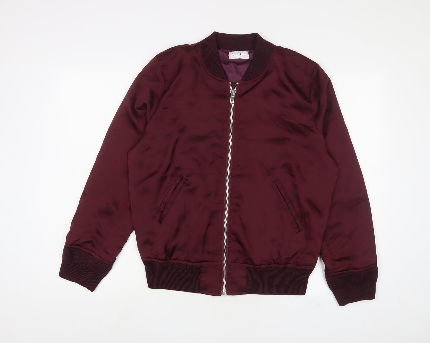 VICI Womens Red Jacket Size L Zip