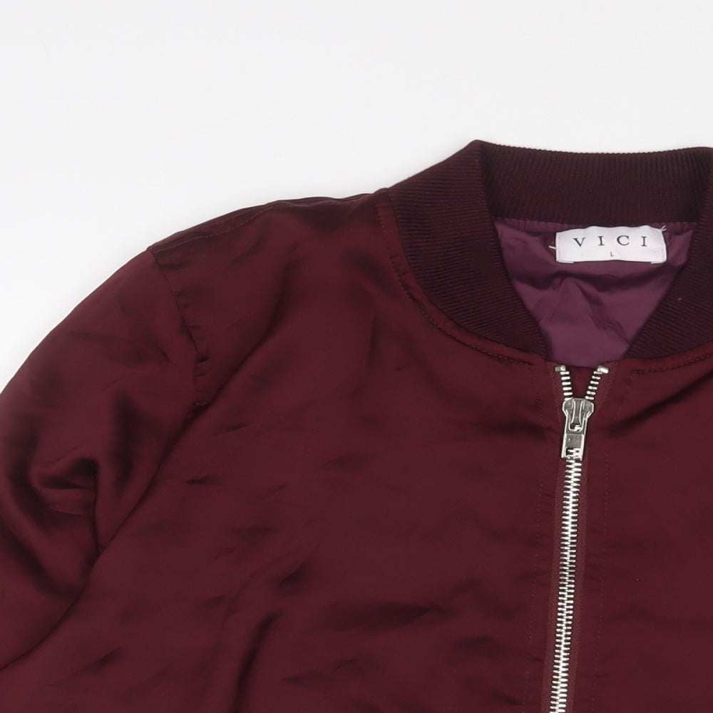VICI Womens Red Jacket Size L Zip
