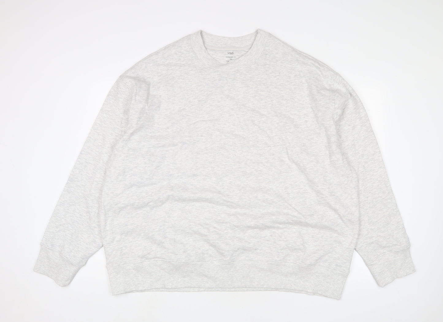 Marks and Spencer Mens Grey Cotton Pullover Sweatshirt Size 3XL