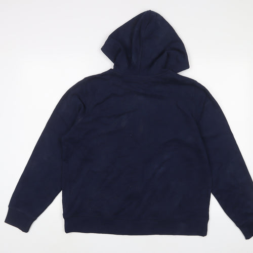 marks and Womens Blue Cotton Full Zip Hoodie Size M Zip